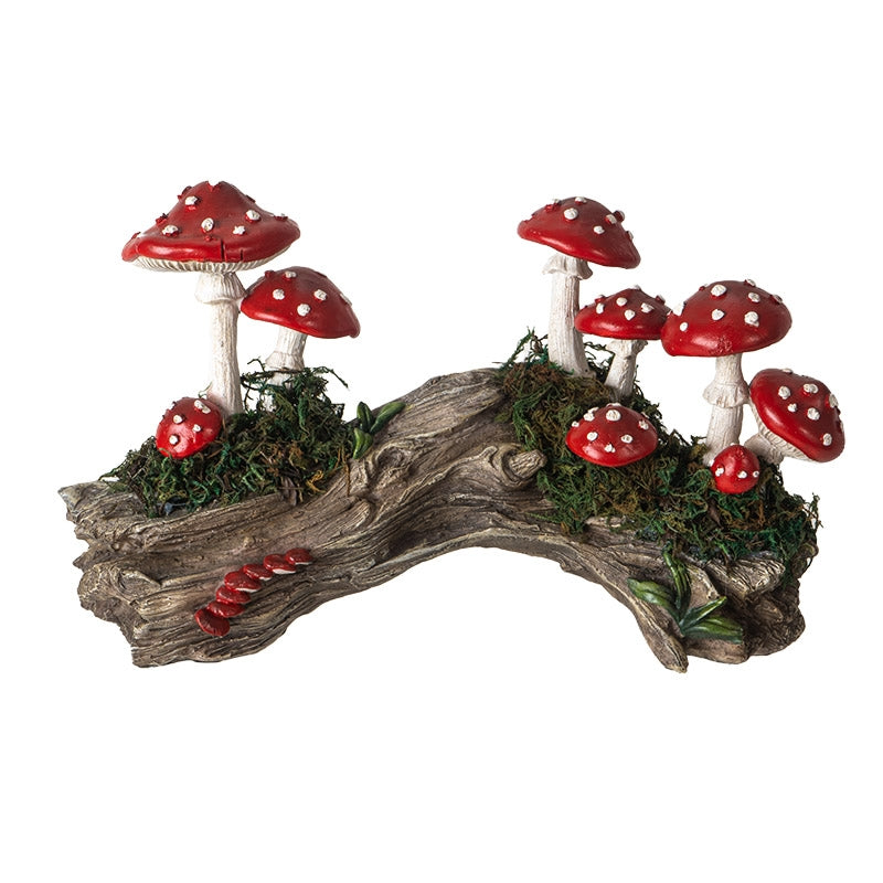 FOREST MUSHROOM LOG STATUE