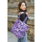 PURPLE SCRUNCH TOTE TIE DYE CANVAS BEACH BAG BY EARTH DIVAS