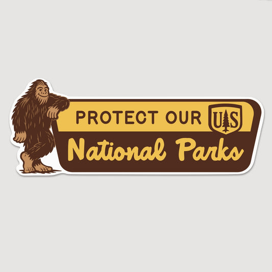BIGFOOT PROTECT OUR NATIONAL PARKS BUMPER STICKER