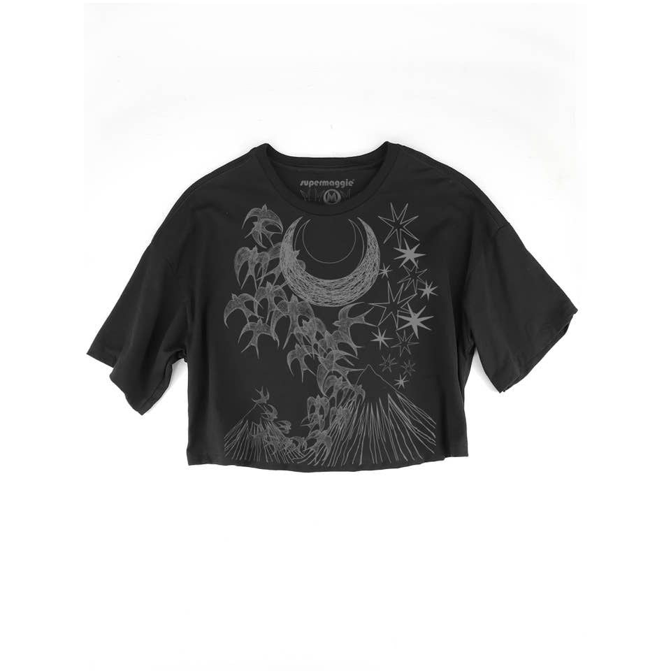 NIGHT FLIGHT CLOVER CROP TEE BY SUPERMAGGIE