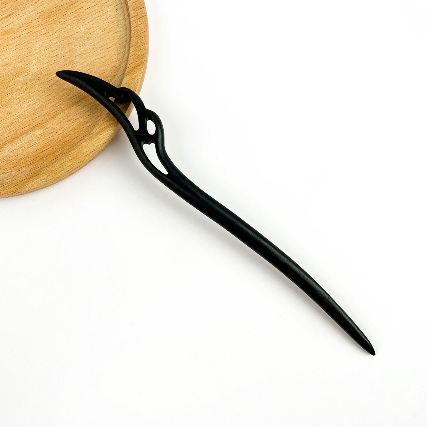 EBONY FEATHER HAIR STICK