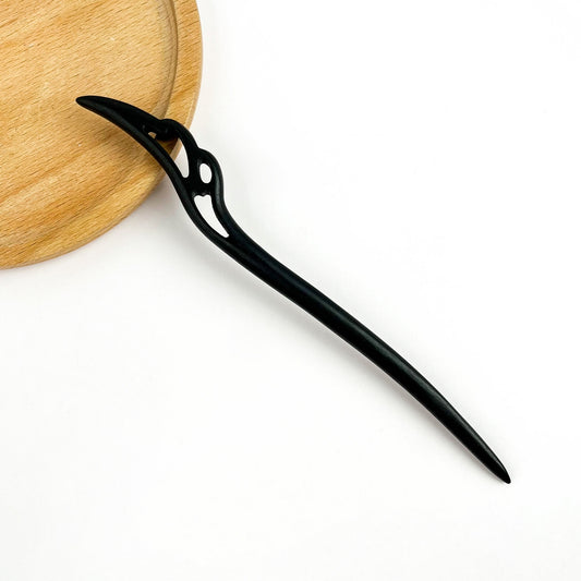 EBONY FEATHER HAIR STICK
