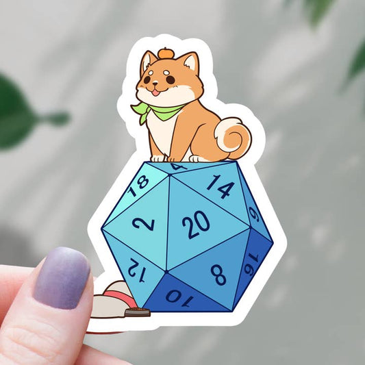 SHIBA INU ON D20 STICKER