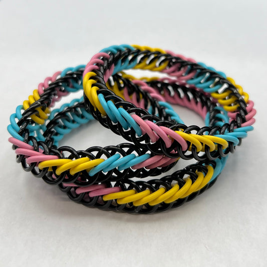 PANSEXUAL PRIDE CHAINMAIL BRACELET
