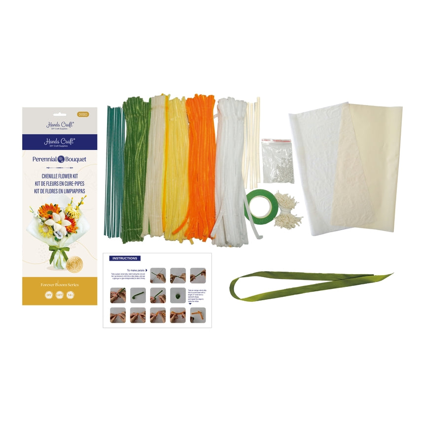 ORANGE MIX CHENILLE FLOWER KIT