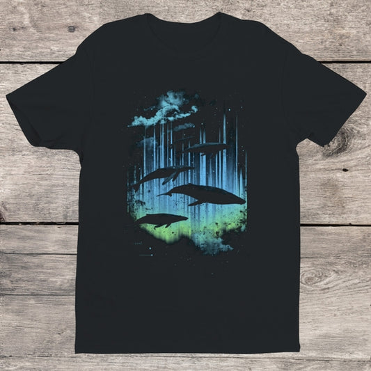 COSMIC WHALES & NORTHERN LIGHTS T-SHIRT
