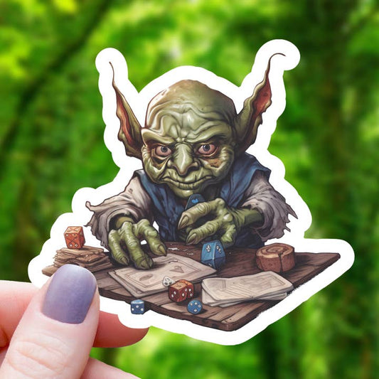 GOBLIN ROLLING POLYHEDRAL DICE STICKER