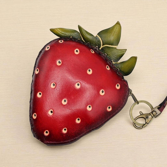 STRAWBERRY LEATHER COIN PURSE