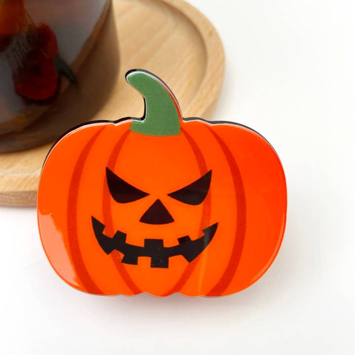 JACK-O-LANTERN PUMPKIN HAIR CLAW