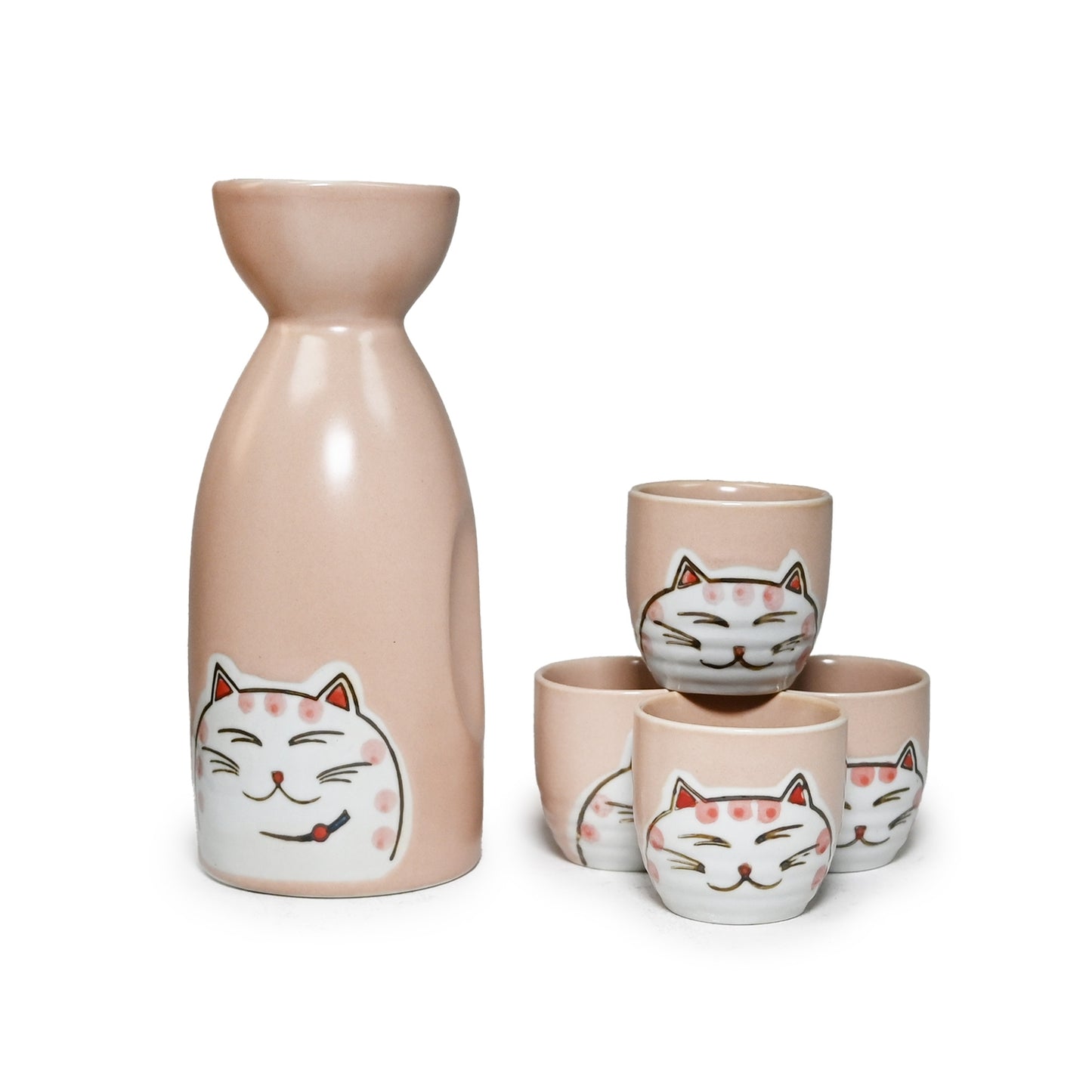 HAPPY CAT PINK SAKE SET