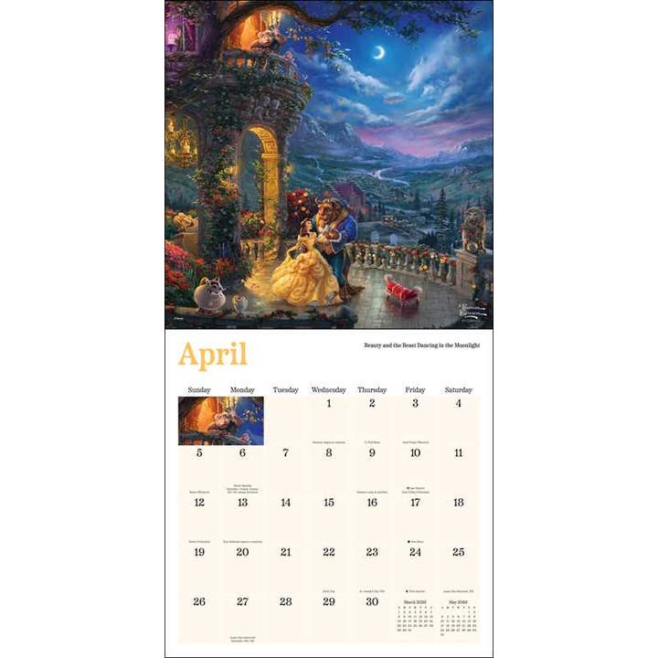 DISNEY DREAMS COLLECTION BY THOMAS KINKADE STUDIOS 2026 WALL CALENDAR
