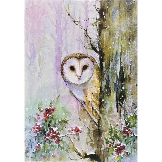 WOODLAND OWL SMALL BOXED HOLIDAY CARDS