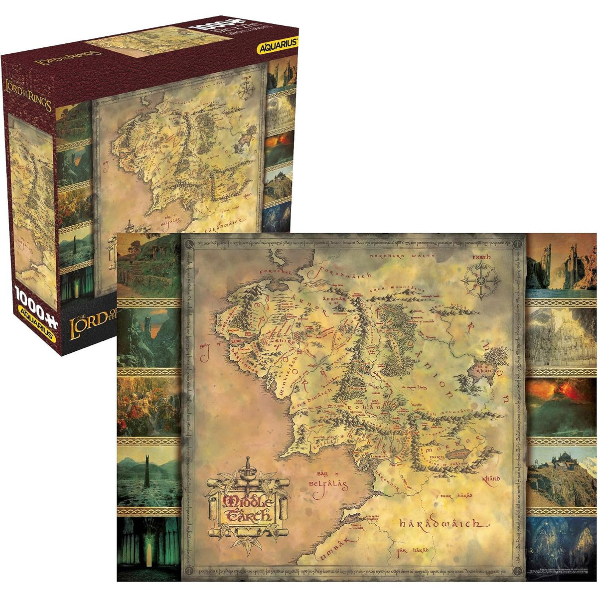 LORD OF THE RINGS MIDDLE EARTH MAP 1000 PIECE PUZZLE