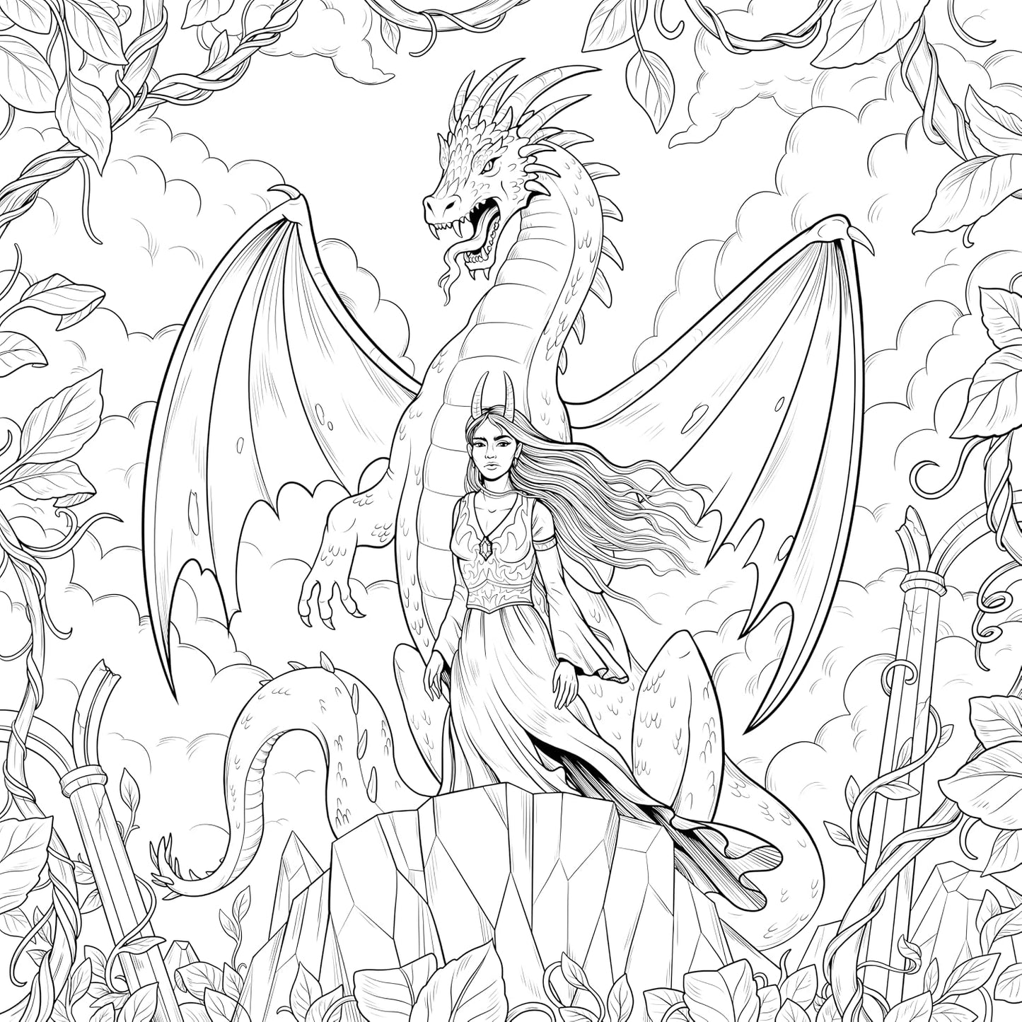 MYTHOGRAPHIC COLOR AND DISCOVER: ROMANTASY: AN ARTIST’S COLORING BOOK OF FANTASY ROMANCE BY WERONIKA KOLINSKA