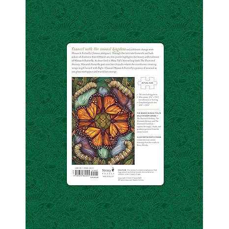 THE ILLUSTRATED BEASTIARY MONARCH BUTTERFLY 750PC JIGSAW PUZZLE