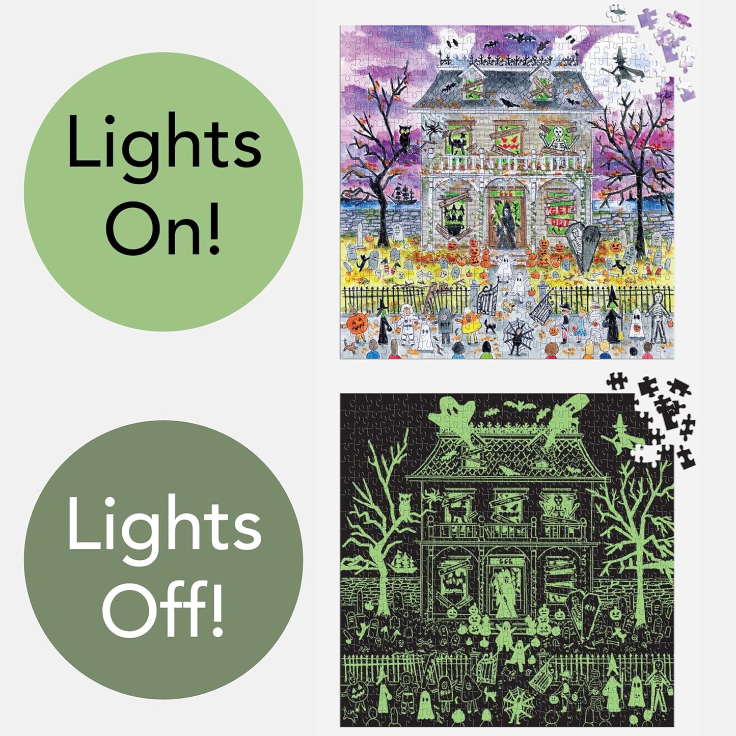 MICHAEL STORRINGS HAUNTED HOUSE - 500 PIECE GLOW IN THE DARK PUZZLE