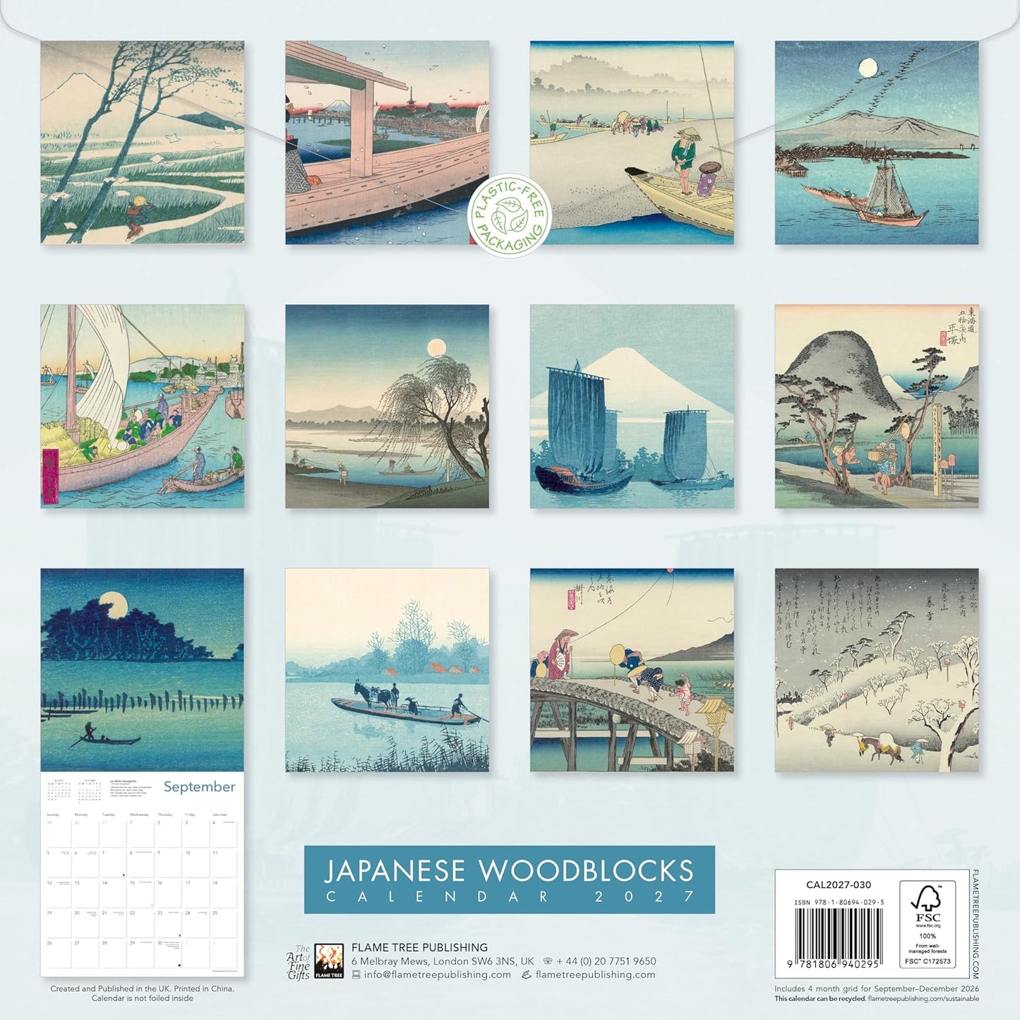 JAPANESE WOODBLOCKS WALL CALENDAR 2027
