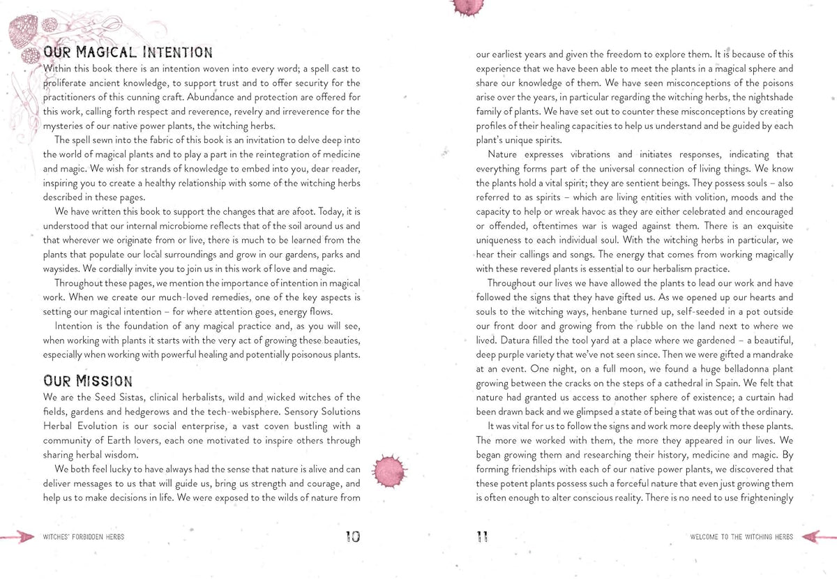 WITCHES' FORBIDDEN HERBS: A PRACTICAL GUIDE TO INFAMOUS PLANTS FOR MAGIC AND MEDICINE BY THE SEED SISTAS, ILLUSTRATED BY SILVA DE MAJO