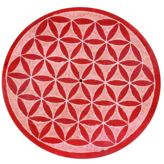 ROUND FLOWER OF LIFE INCENSE BURNER