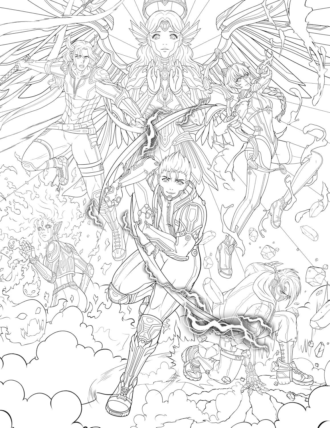 MANGA WORLDS: A COLORING BOOK