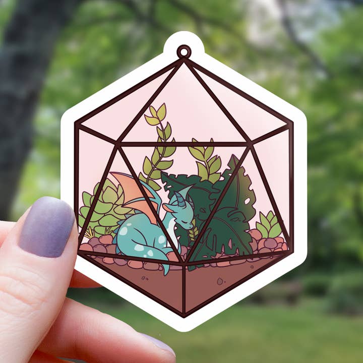 D20 PLANT AND DRAGON TERRARIUM STICKER