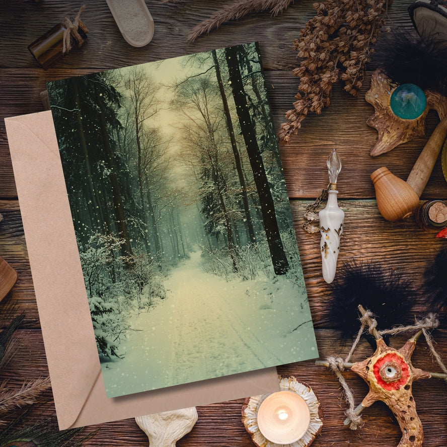 ENCHANTED WINTER FOREST HOLIDAY CARD