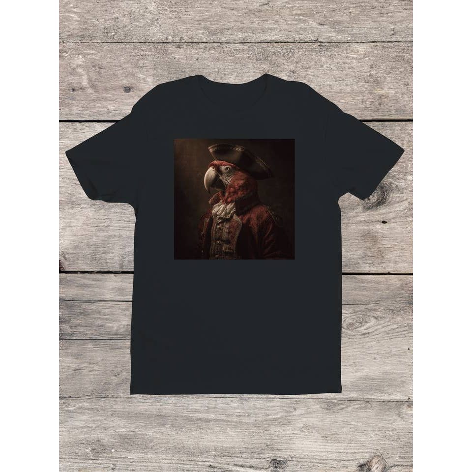 REGAL PARROT IN PIRATE ATTIRE T-SHIRT