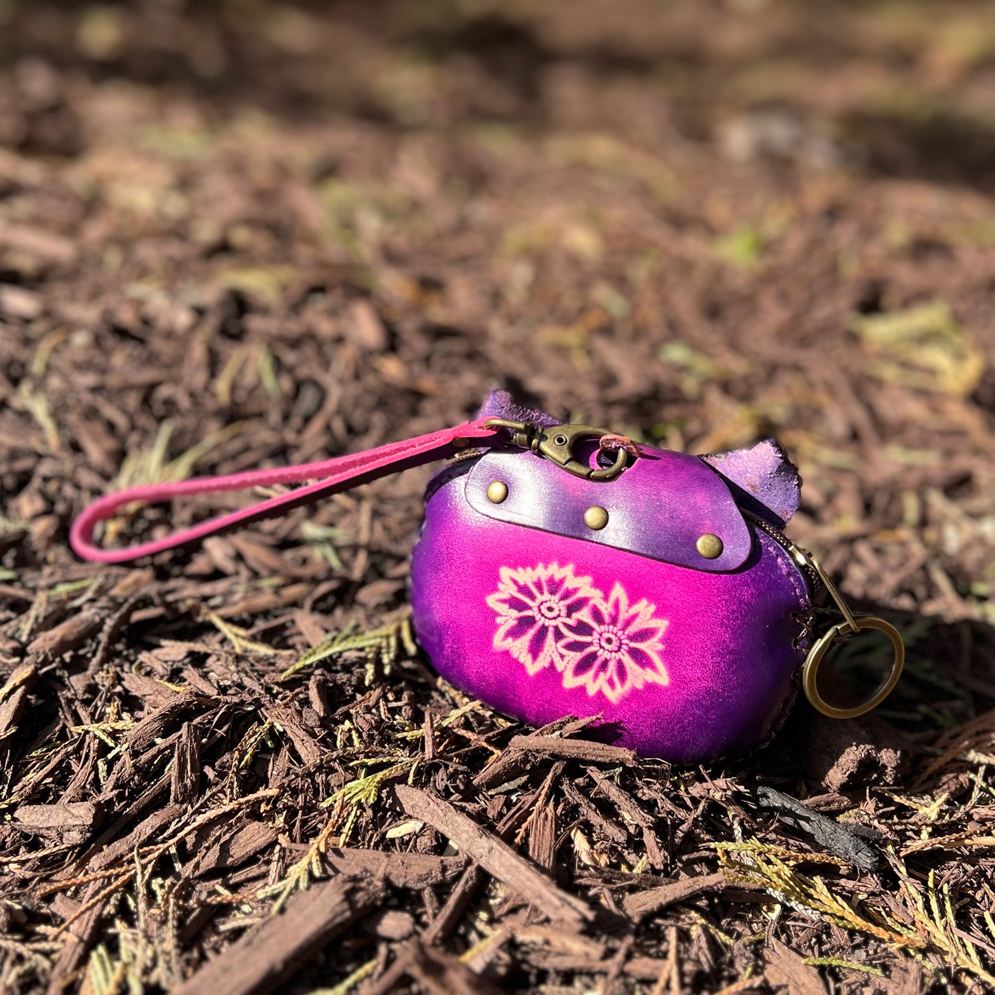 PURPLE FOX LEATHER COIN PURSE