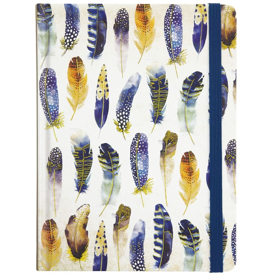 WATERCOLOR FEATHERS BLANK JOURNAL