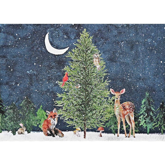 MOONLIT FOREST FRIENDS DELUXE BOXED HOLIDAY CARDS