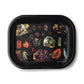 SMALL METAL DARK GEMSTONES AND CRYSTALS TRINKET TRAY