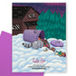 RACCOON TREE DECORATING CHRISTMAS GREETING CARD