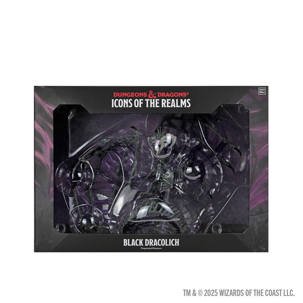 D&D ICONS OF THE REALMS BLACK DRACOLICH PREPAINTED MINIATURE
