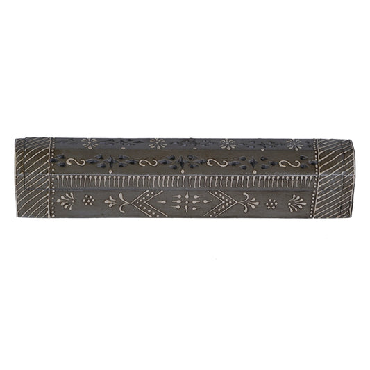 HAND PAINTED WOODEN INCENSE BOX IN GREY