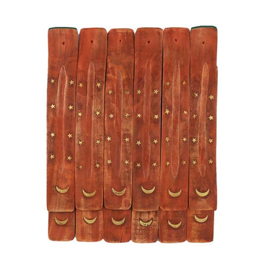 WOODEN MOON INCENSE HOLDER