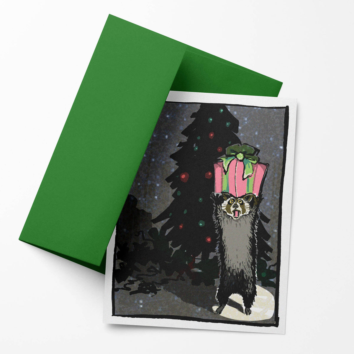 SEASONS THIEVING RACCOON BLANK NOTECARD