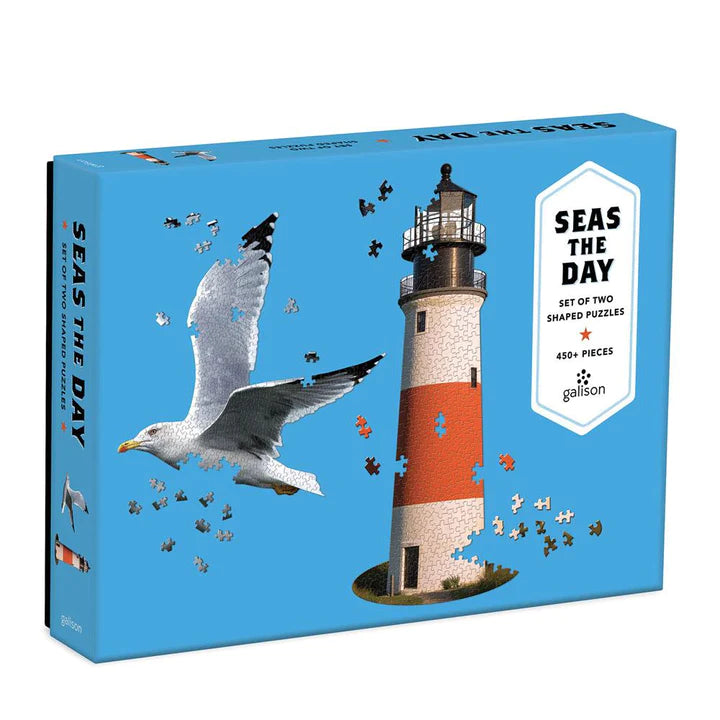 SEAS THE DAY SET OF TWO SHAPED PUZZLES 450 PC