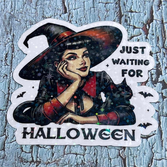 JUST WAITING FOR HALLOWEEN STICKER