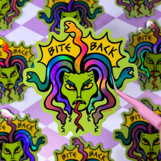 BITE BACK MEDUSA VINYL STICKER