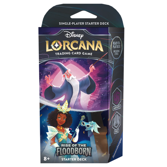 DISNEY LORCANA RISE OF THE FLOODBORN MIGHT & MAGIC STARTER DECK (AMETHYST & STEEL)