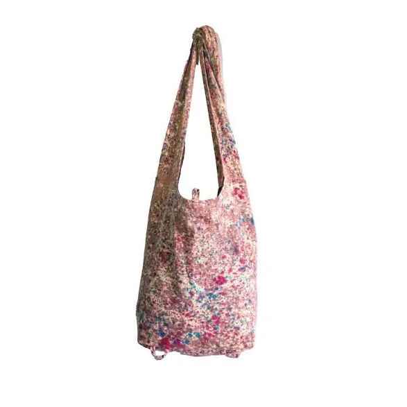 COTTON DYE-DRIP BOHO CROSSBODY BAG WITH FLORAL PATTERN BY EARTH DIVAS