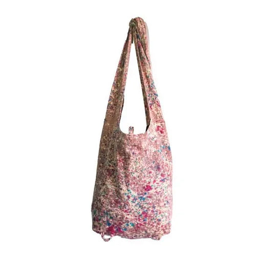 COTTON DYE-DRIP BOHO CROSSBODY BAG WITH FLORAL PATTERN BY EARTH DIVAS