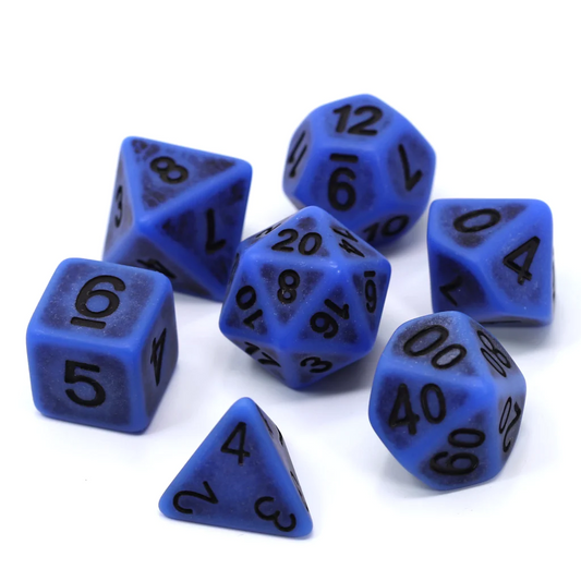 COBALT ANCIENT DICE SET