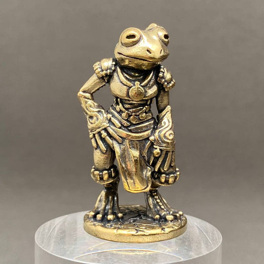MINIATURE BRASS FROG WARRIOR