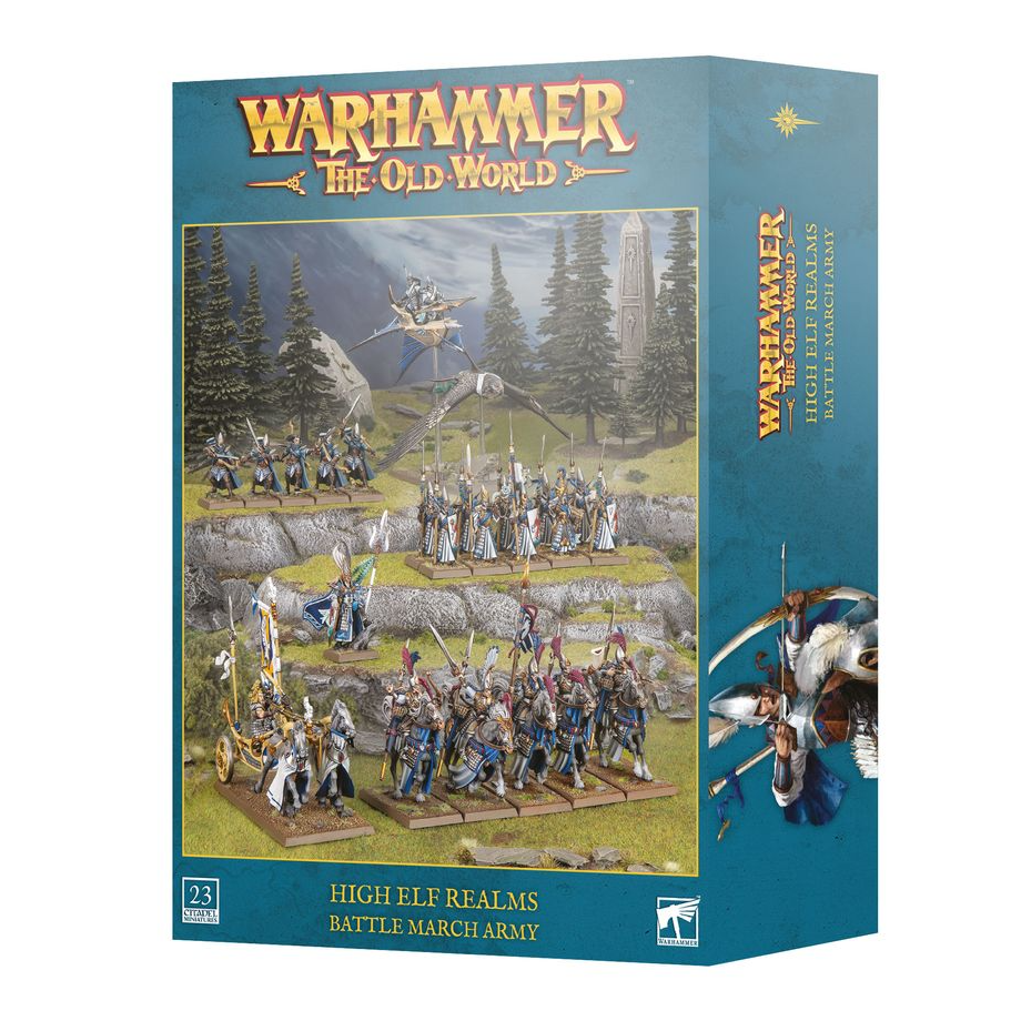 THE OLD WORLD HIGH ELF REALMS BATTLE MARCH ARMY