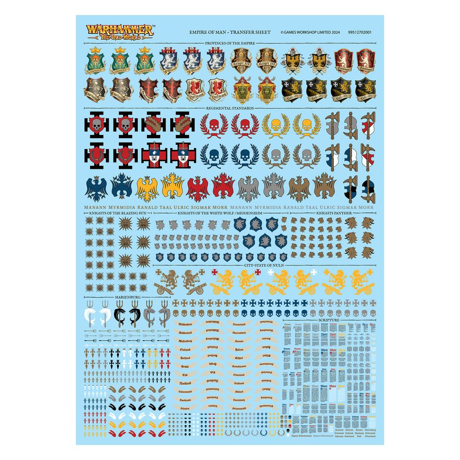 THE OLD WORLD EMPIRE OF MAN TRANSFER SHEET