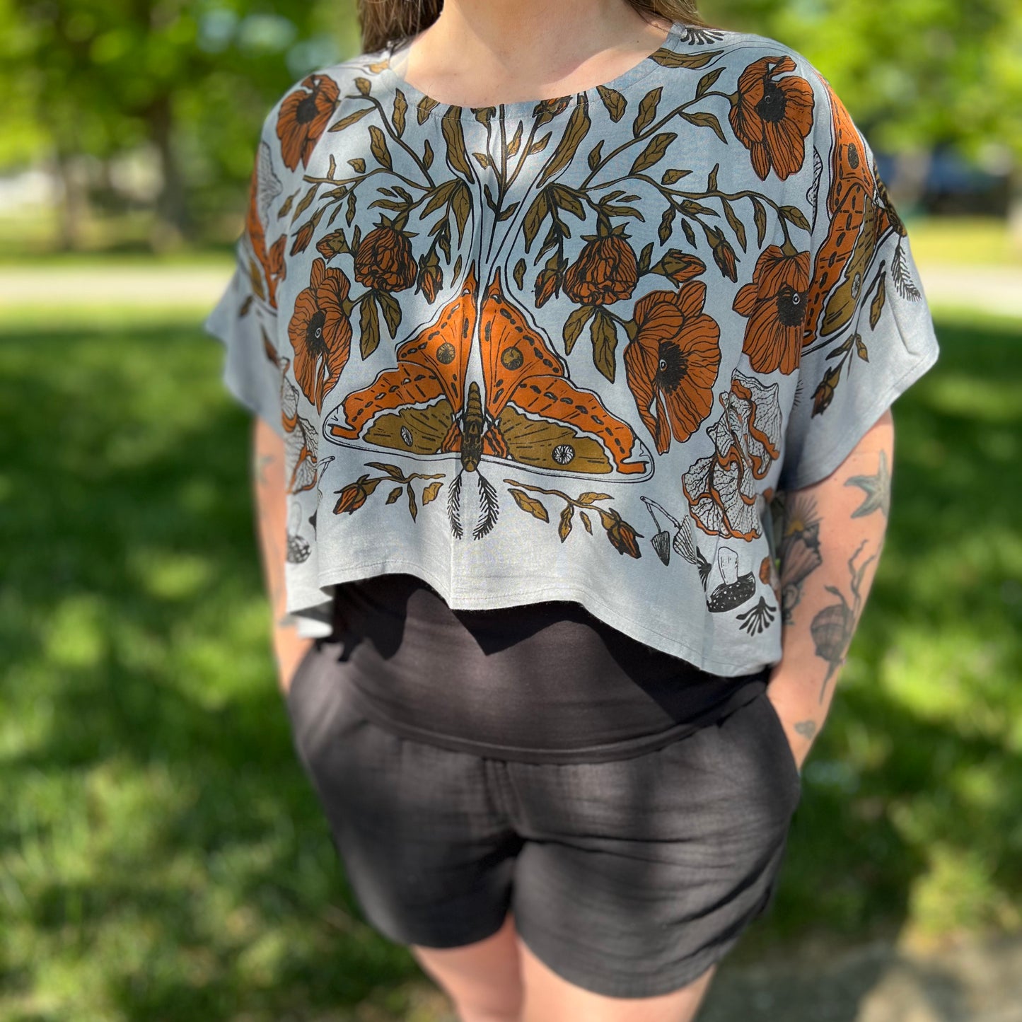 LUNA MOTH SCARF CROP TOP