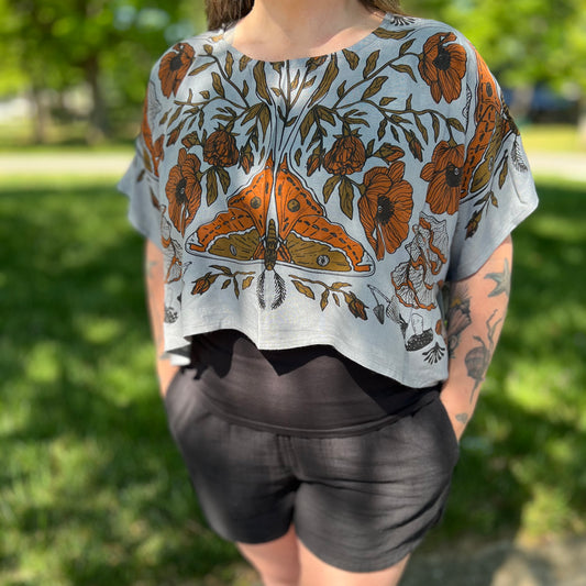 LUNA MOTH SCARF CROP TOP