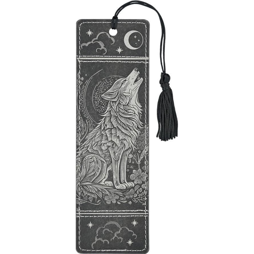 WOLF ARTISAN VEGAN LEATHER BOOKMARK