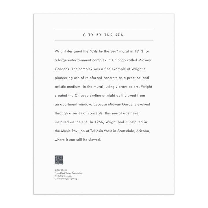 FRANK LLOYD WRIGHT CITY BY THE SEA 1000PC FOIL PUZZLE